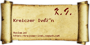 Kreiczer Iván névjegykártya